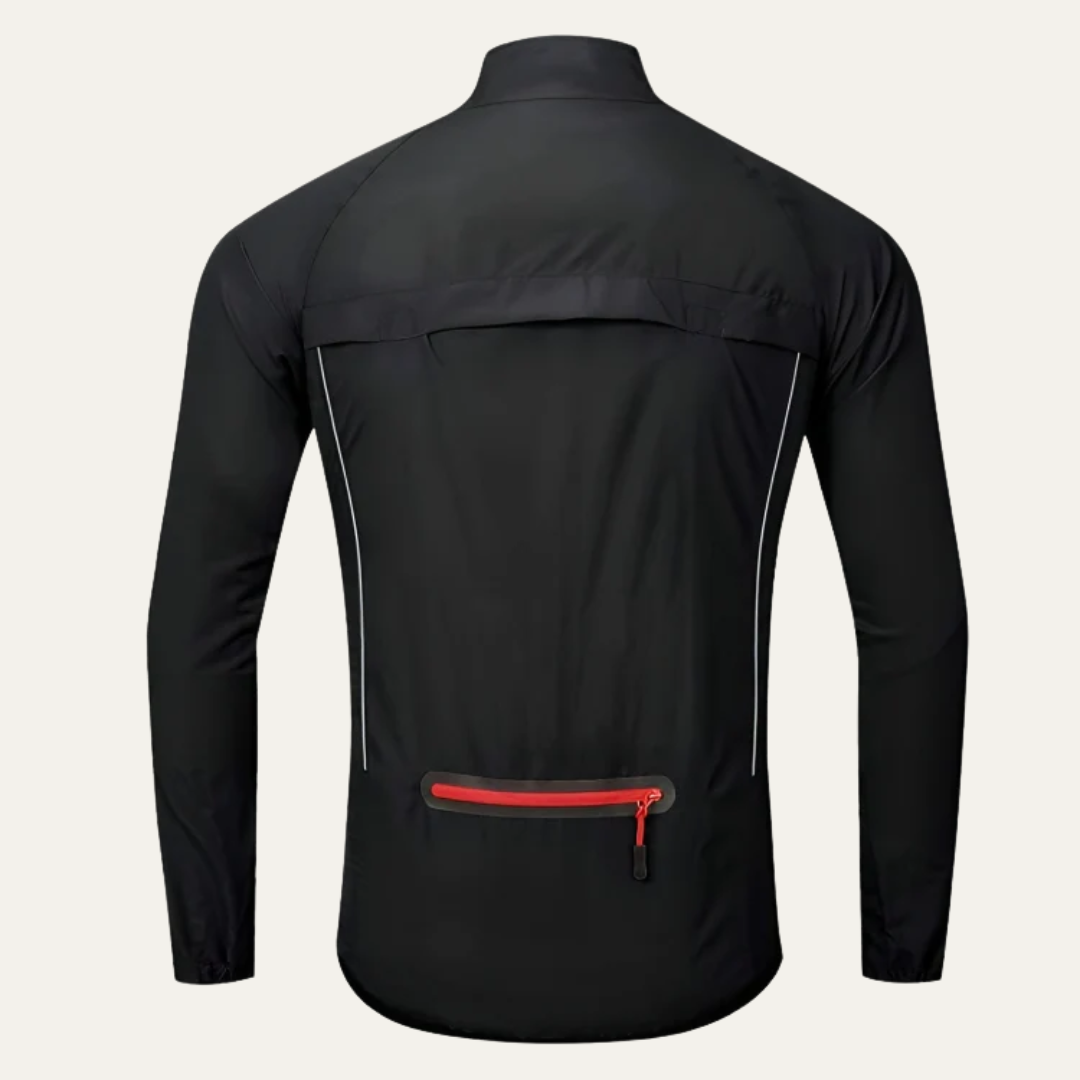 Mens Cycling Jacket Reflective High Collar Full Zip