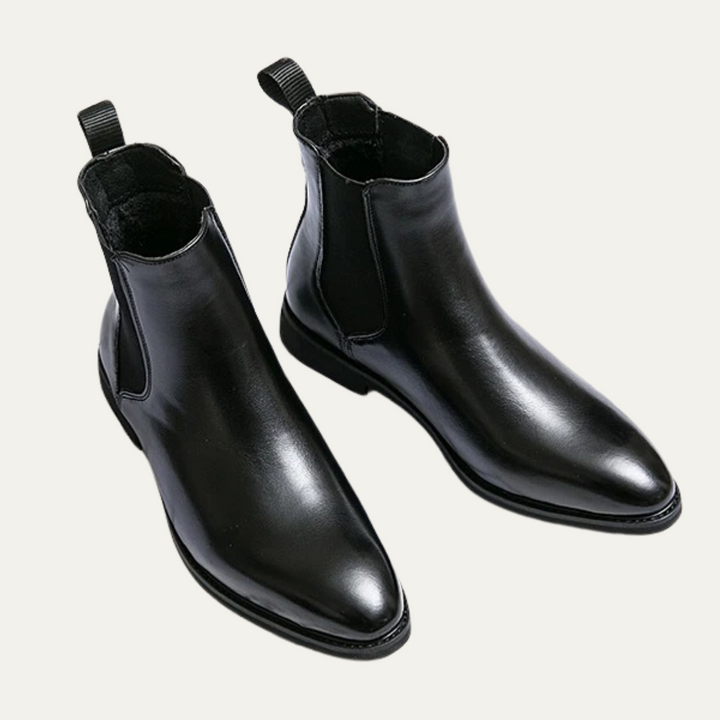 Mens Ankle Boots Leather Slip-On Classic