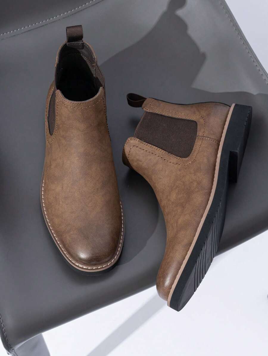 Unisex Chunky Chelsea Boots Leather Ankle