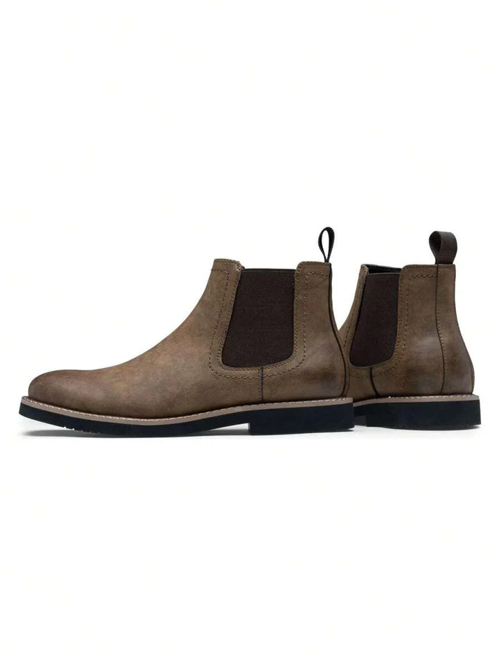 Unisex Chunky Chelsea Boots Leather Ankle