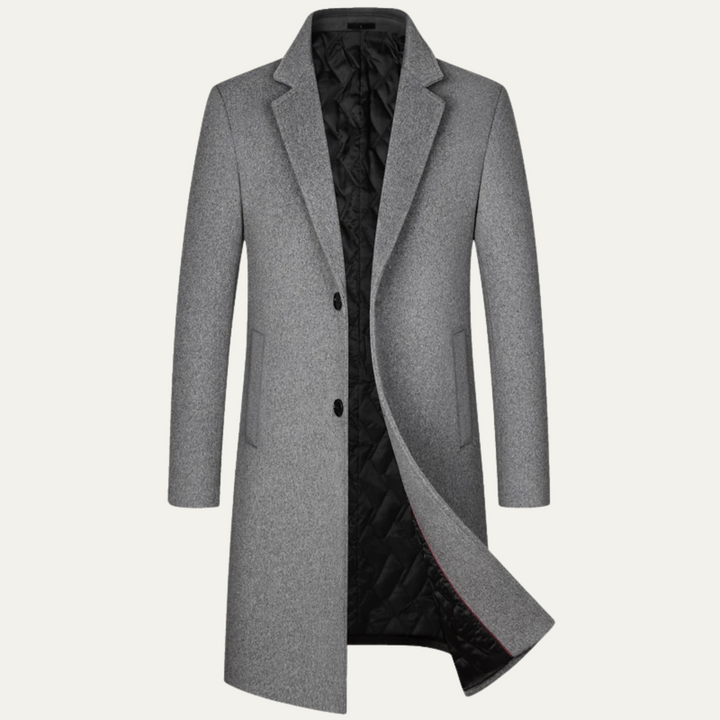 Mens Longline Wool Winter Jacket Classic Fit