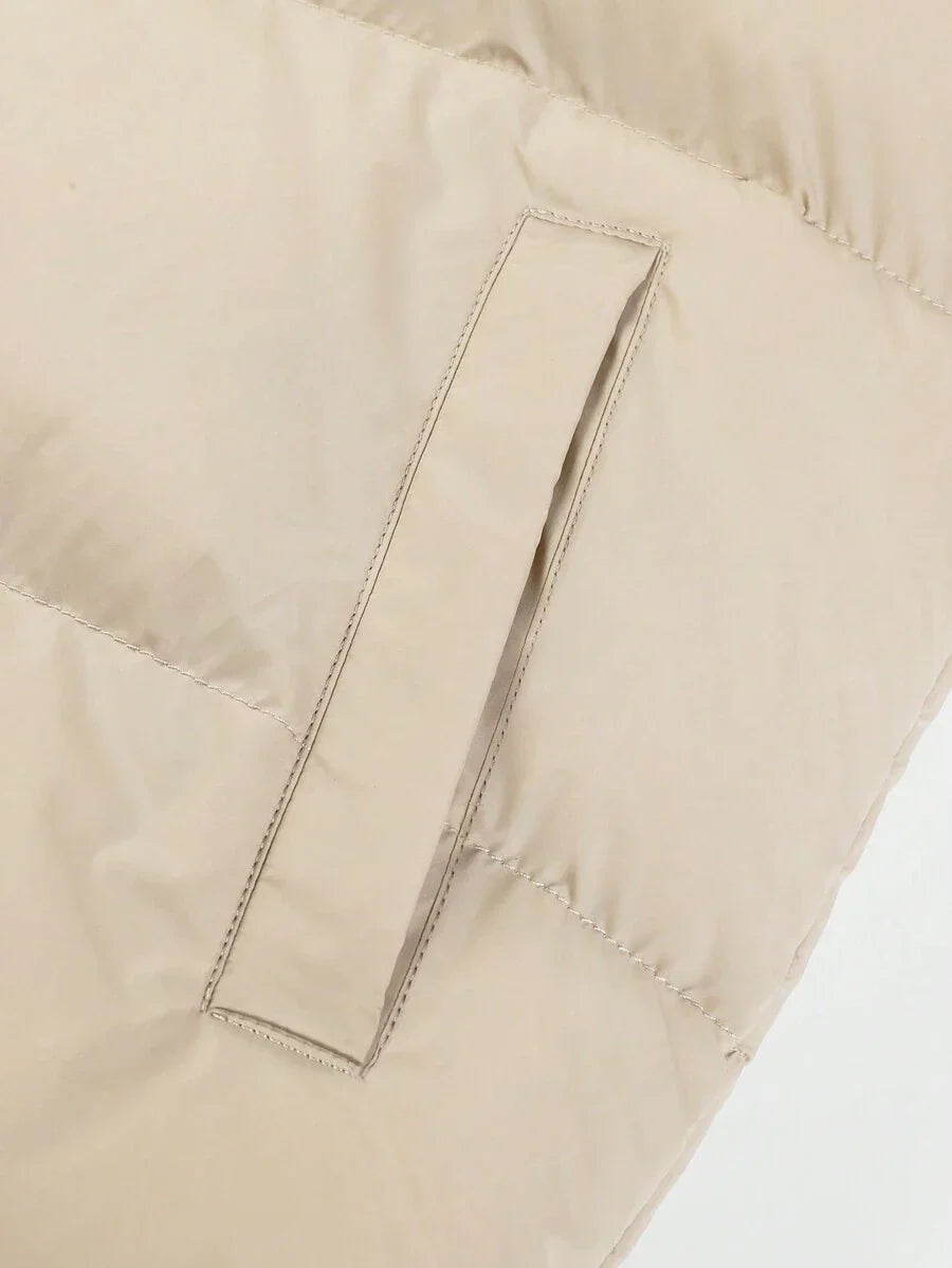 Unisex Casual Padded Jacket Quilted Relaxed Fit