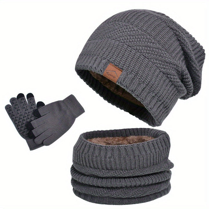 Mens Leisure 3-Piece Plush Set Warm Fit