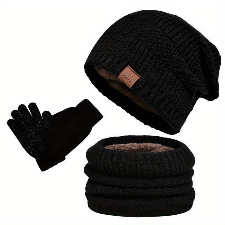 Mens Leisure 3-Piece Plush Set Warm Fit
