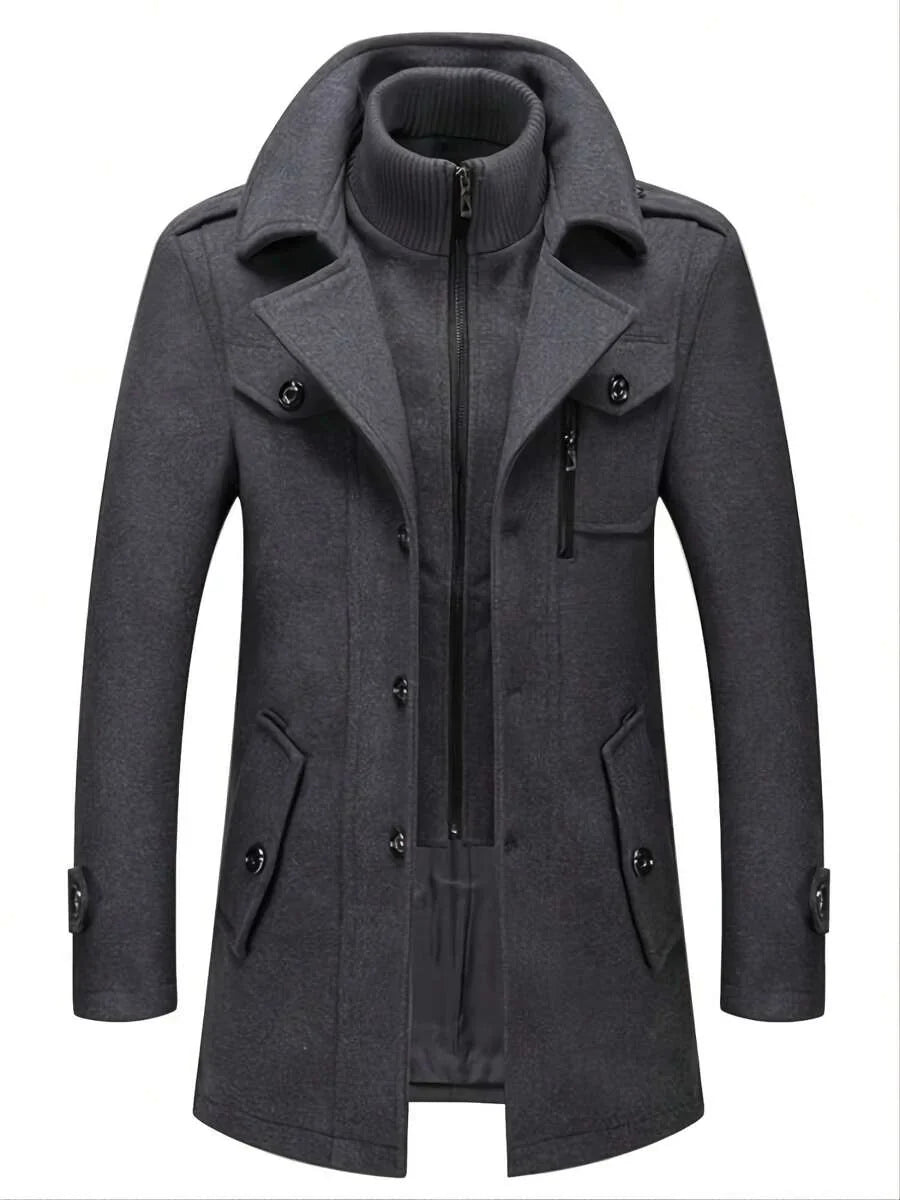 Mens Slim Wool Business Coat