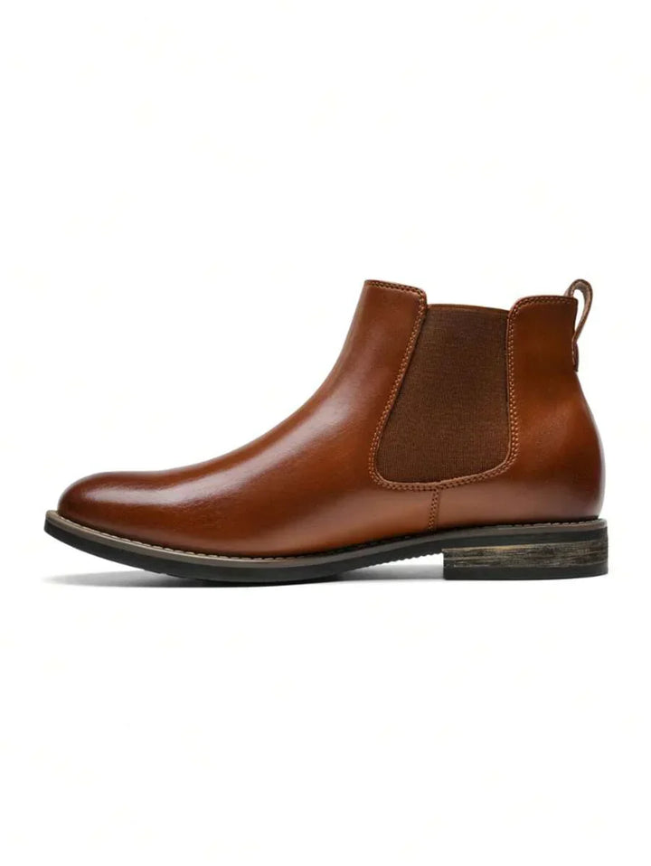 Mens Chelsea Boots Leather Rugged Thick Sole