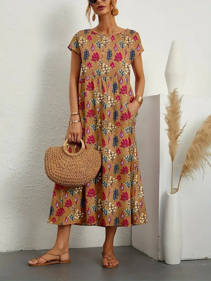 Womens Party Dress Floral Pattern Sleeveless Fit