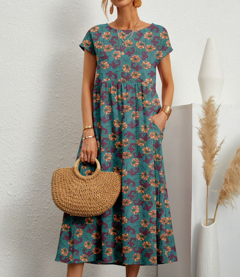 Womens Party Dress Floral Pattern Sleeveless Fit
