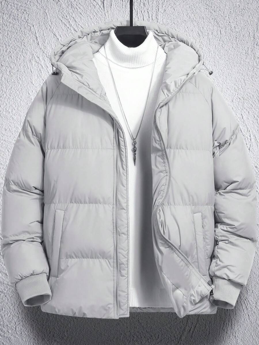 Unisex Casual Padded Jacket Quilted Relaxed Fit
