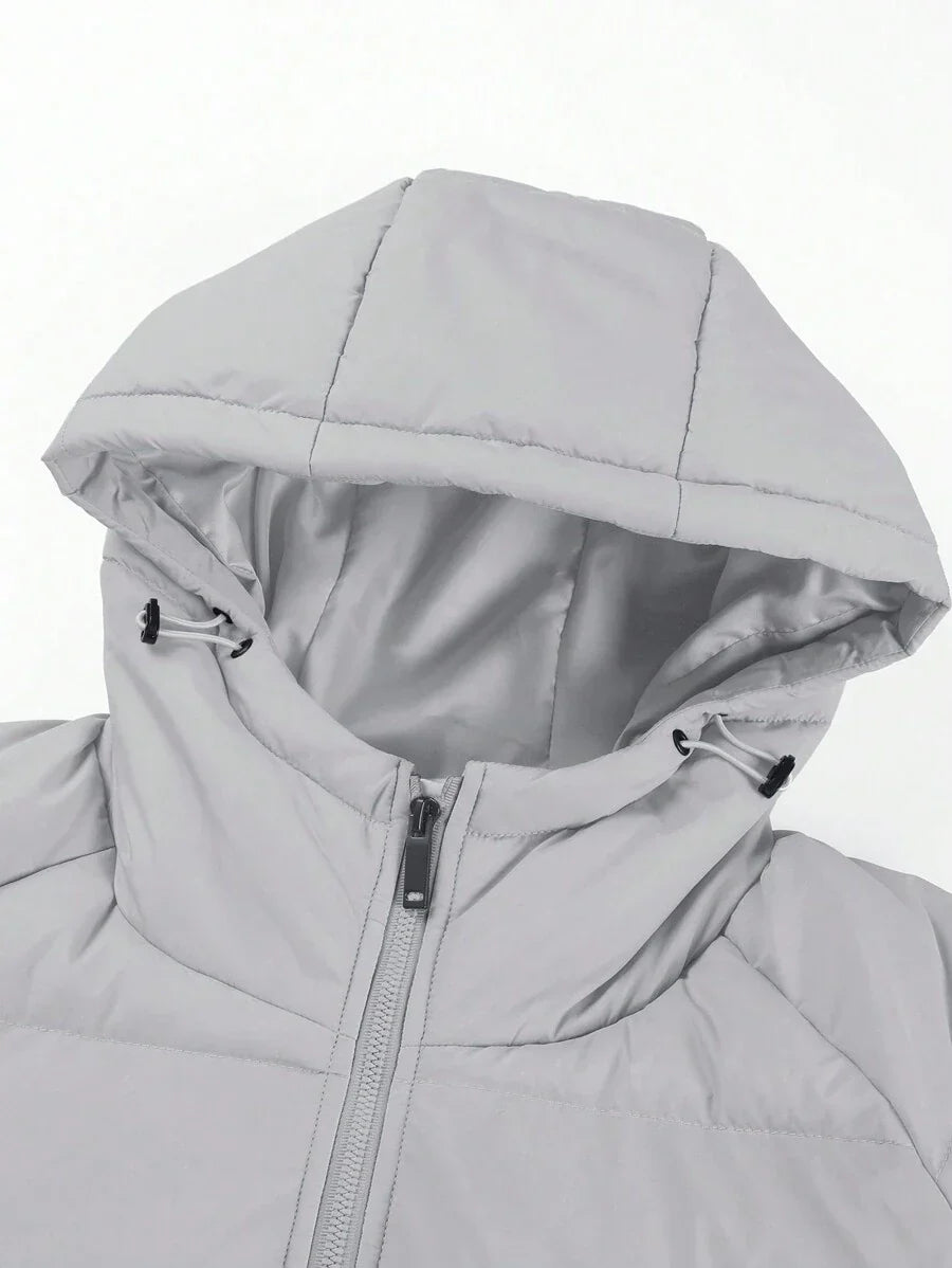 Unisex Casual Padded Jacket Quilted Relaxed Fit