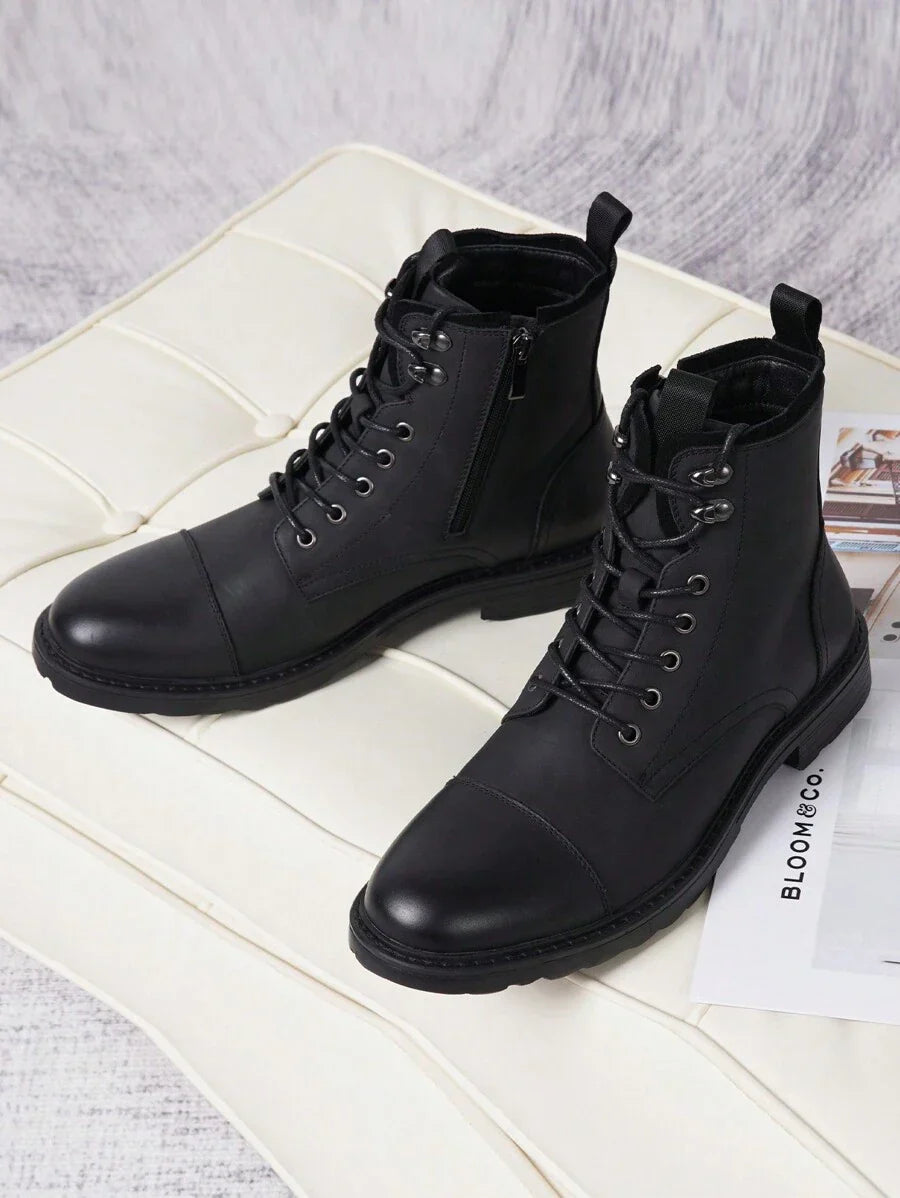 Mens Chukka Orthopedic Boots with Side Zipper Comfortable Fit