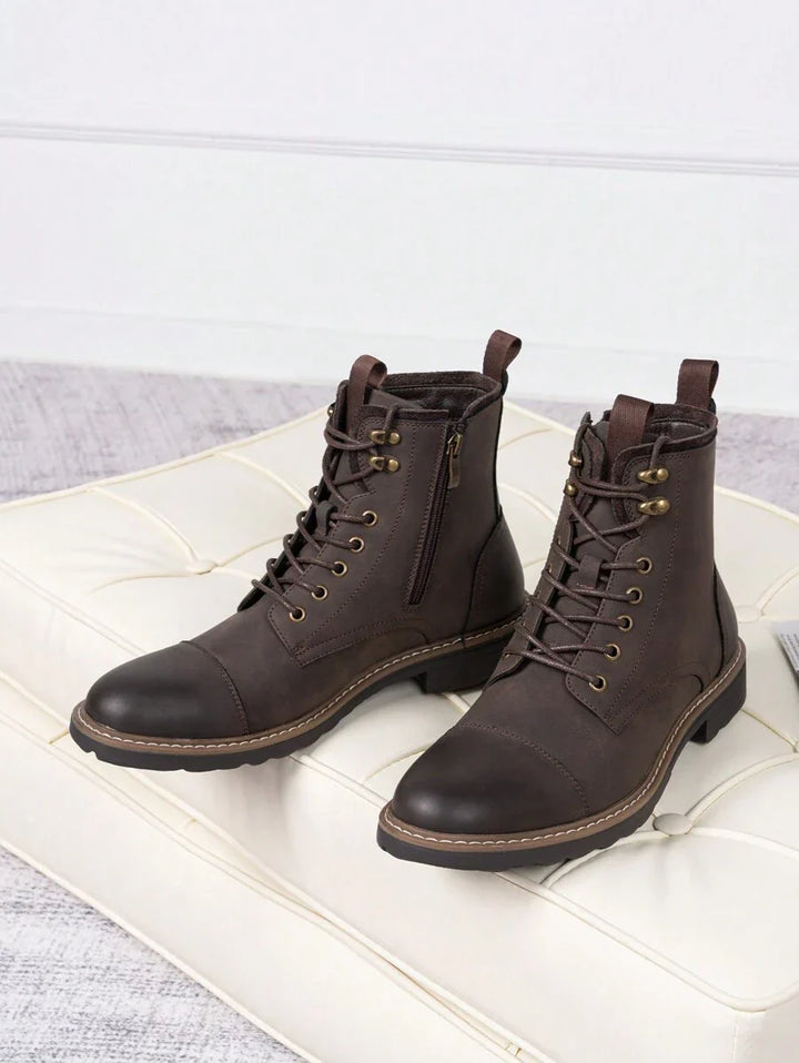 Mens Chukka Orthopedic Boots with Side Zipper Comfortable Fit