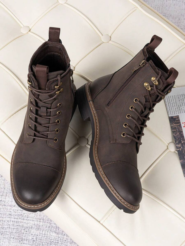 Mens Chukka Orthopedic Boots with Side Zipper Comfortable Fit