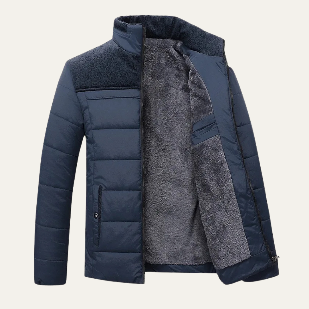 Mens Puffer Jacket Plush Winter Padded Fit