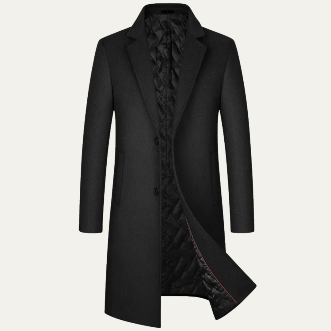 Mens Longline Wool Winter Jacket Classic Fit - BritishMode