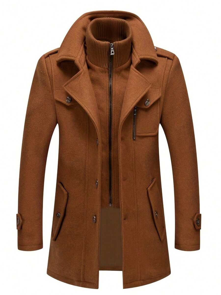 Mens Slim Wool Business Coat