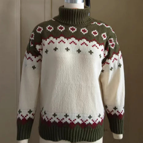 Womens Knit Sweater Cozy Nordic Style