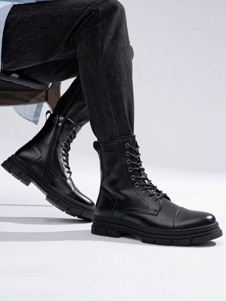 Unisex Combat Orthopedic Boots High Top Side Zip