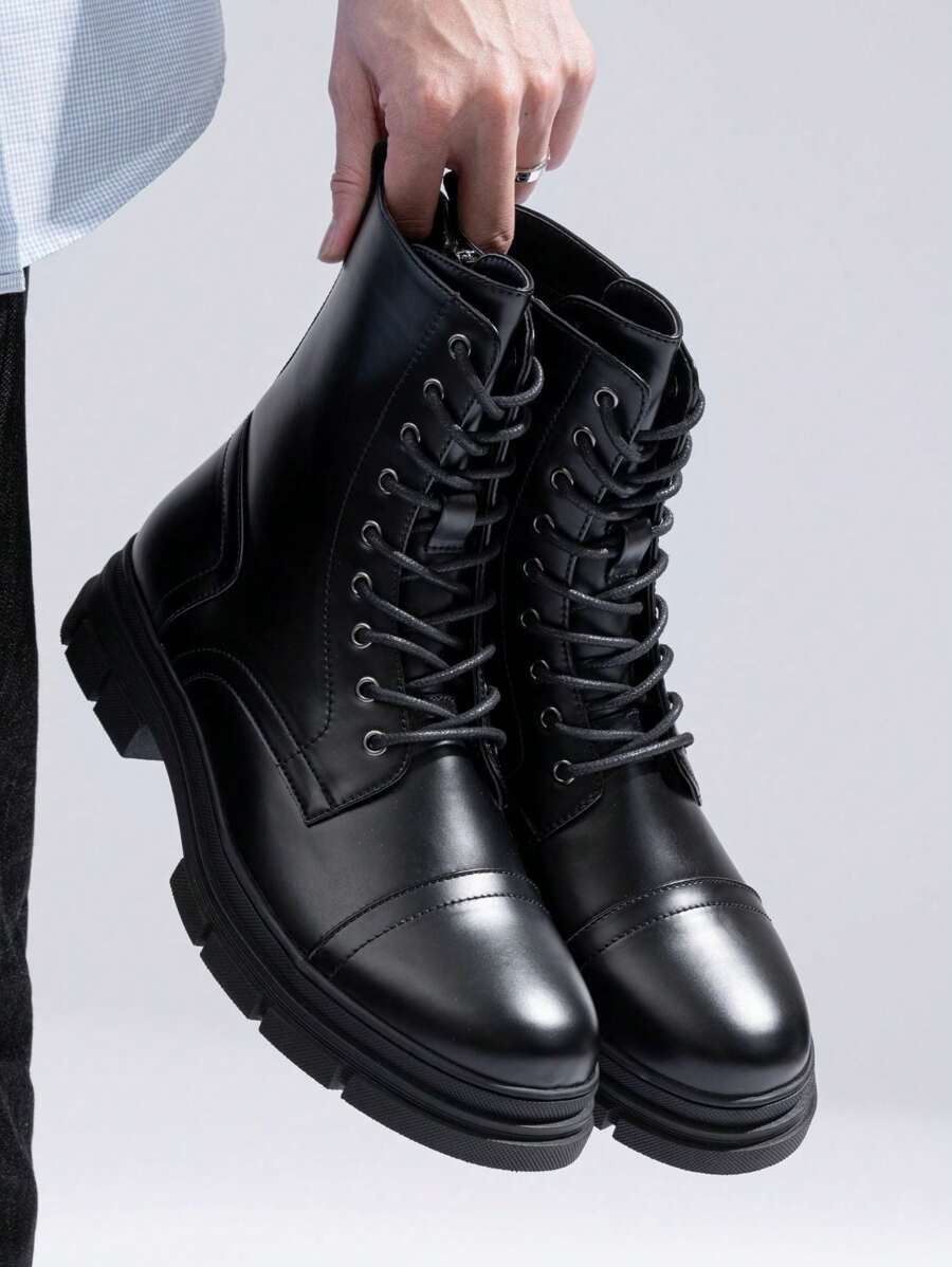 Unisex Combat Orthopedic Boots High Top Side Zip