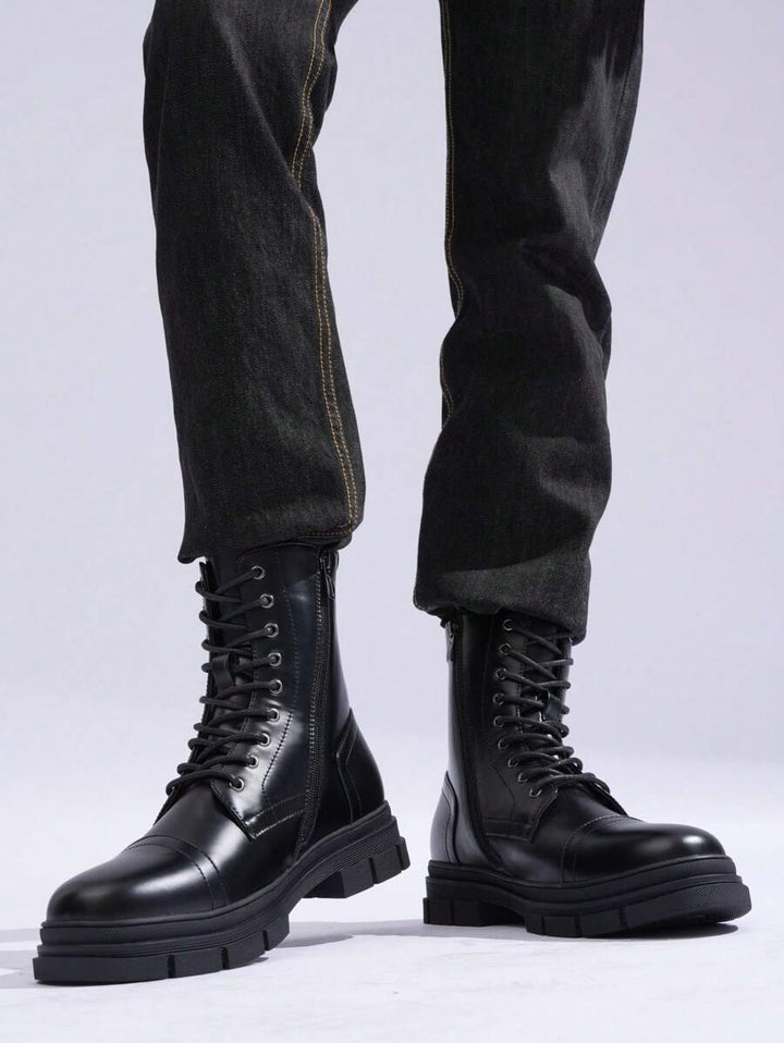 Unisex Combat Orthopedic Boots High Top Side Zip