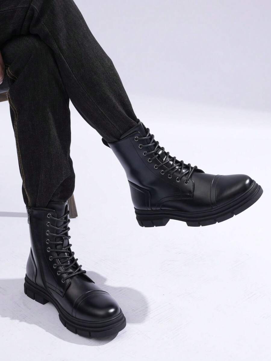 Unisex Combat Orthopedic Boots High Top Side Zip