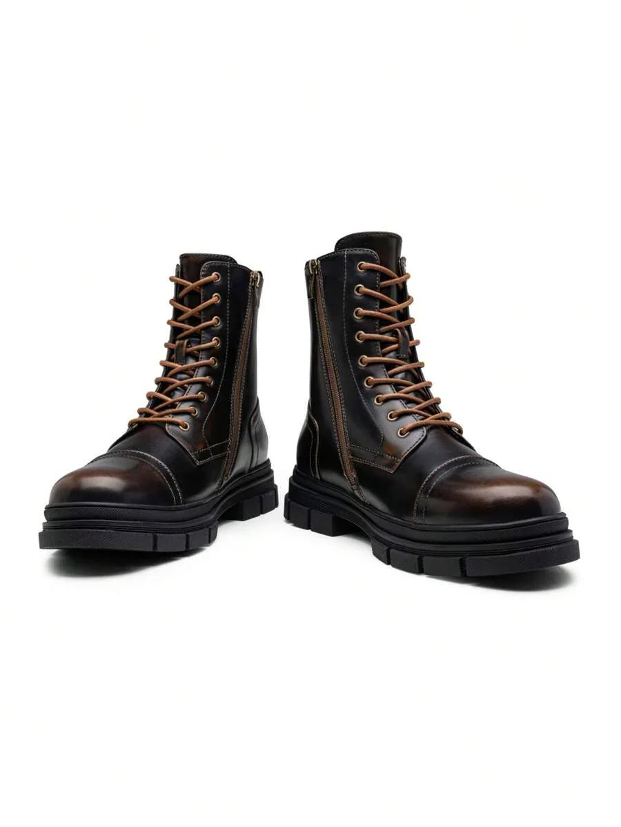 Unisex Combat Orthopedic Boots High Top Side Zip