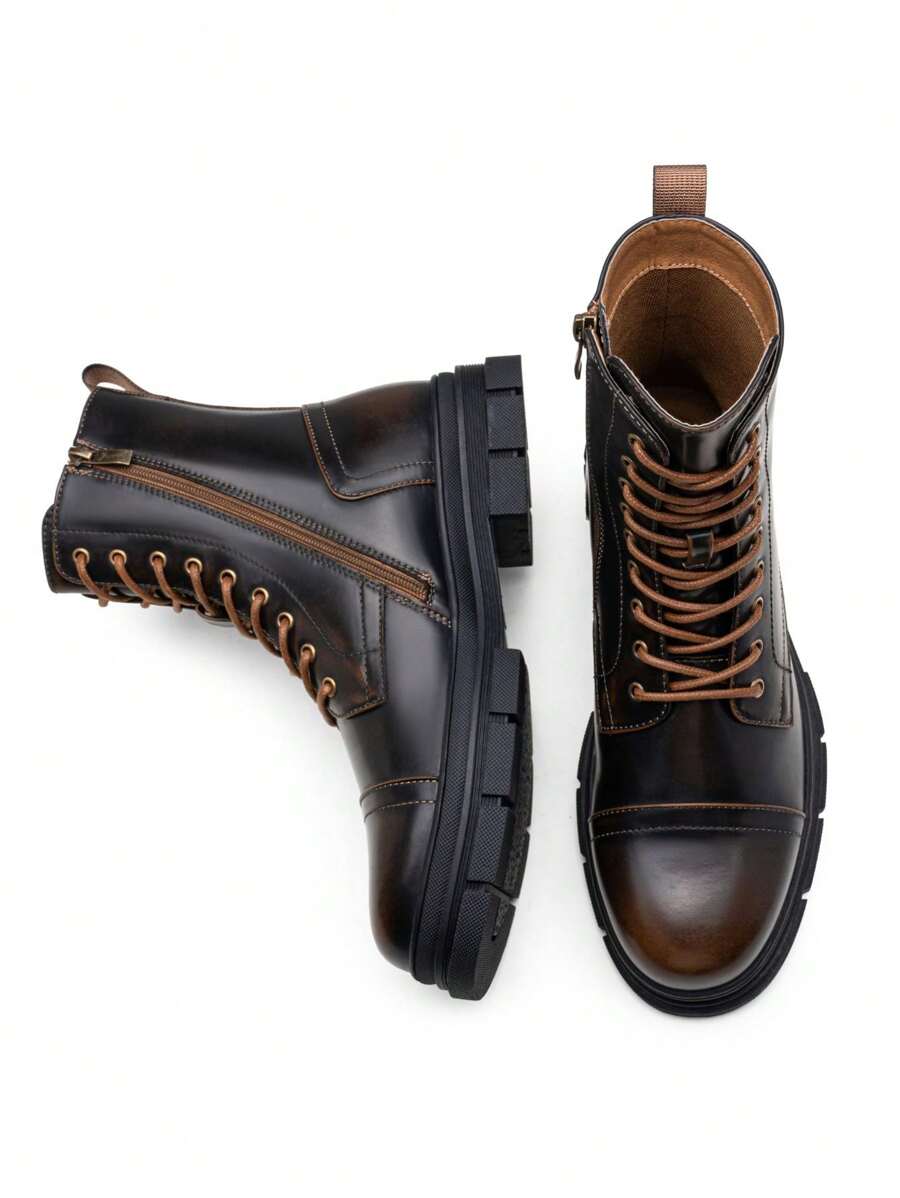 Unisex Combat Orthopedic Boots High Top Side Zip
