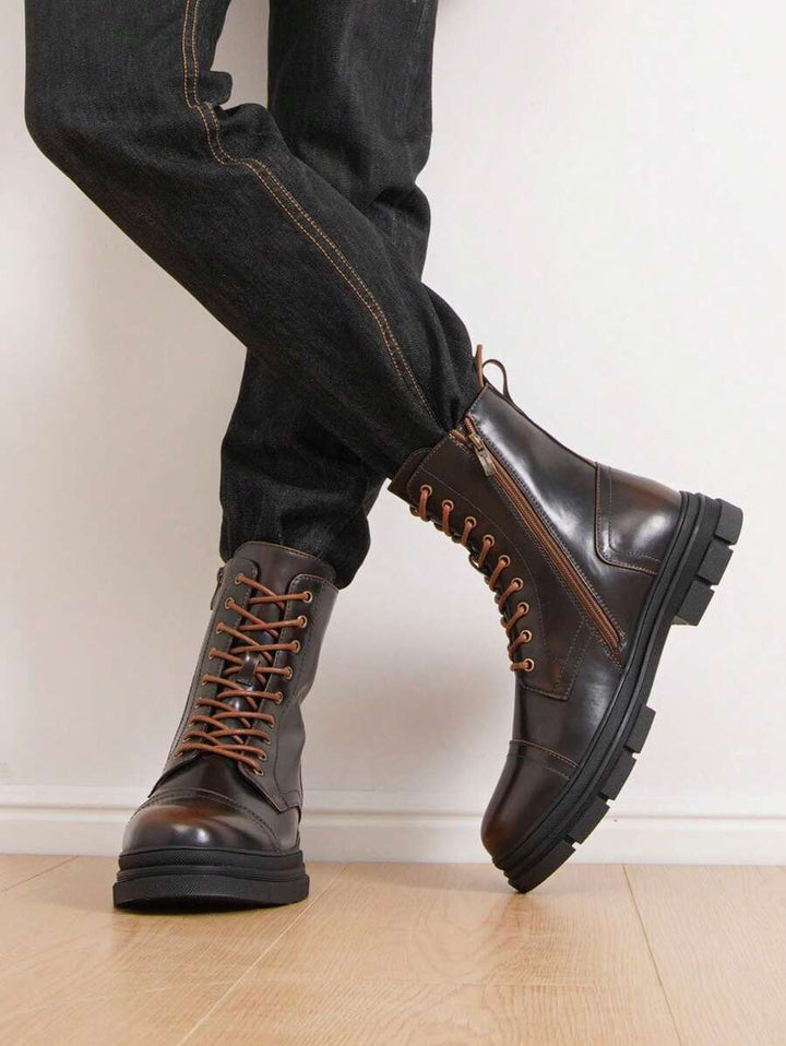Unisex Combat Orthopedic Boots High Top Side Zip