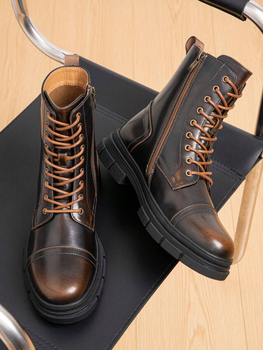 Unisex Combat Orthopedic Boots High Top Side Zip - BritishMode