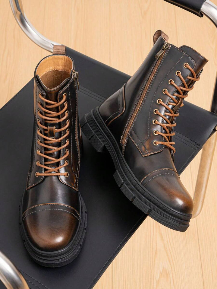Unisex Combat Orthopedic Boots High Top Side Zip - BritishMode