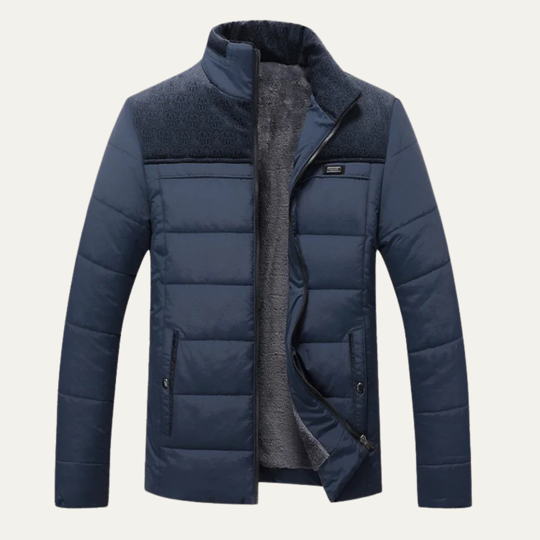 Mens Puffer Jacket Plush Winter Padded Fit