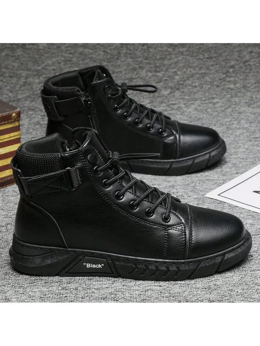 Unisex Orthopedic High-Top Leather Boots Side Zip - BritishMode