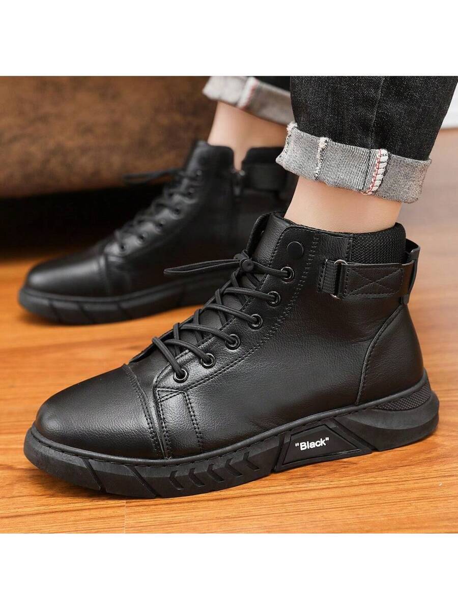 Unisex Orthopedic High-Top Leather Boots Side Zip