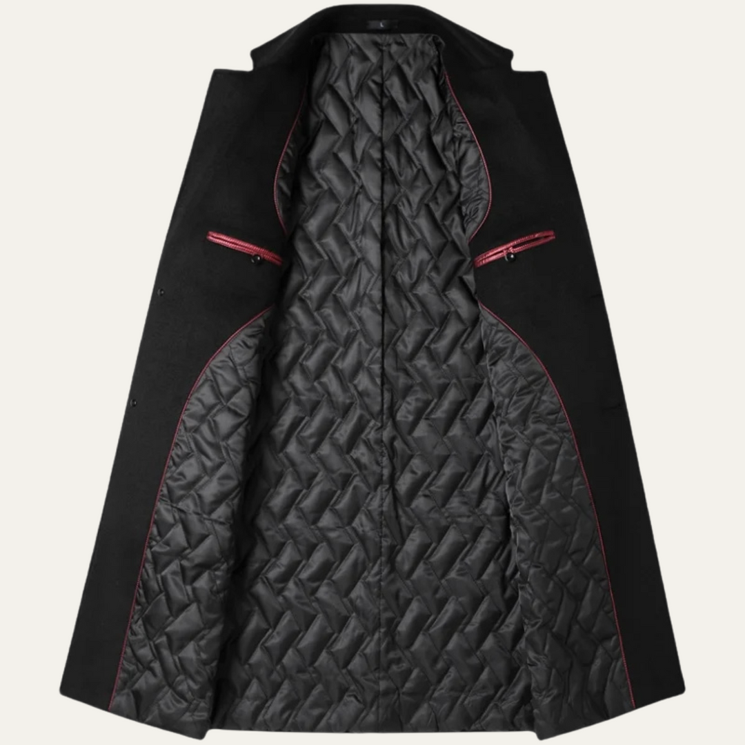 Mens Longline Wool Winter Jacket Classic Fit