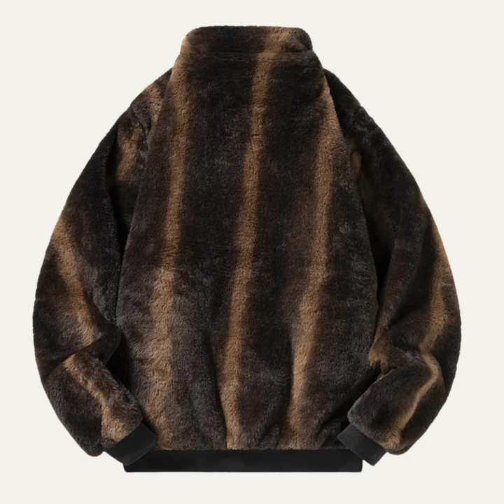 Mens Plush Zip-Up Fleece Jacket Soft Warm
