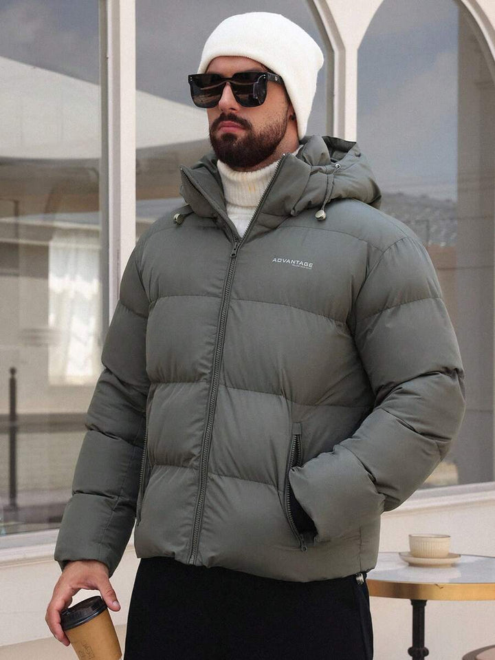 Unisex Padded Jacket with Hooded Design - BritishMode