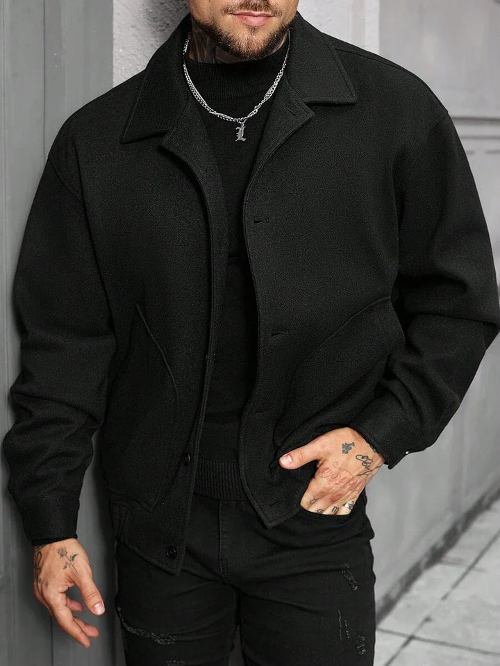 Unisex Casual Jacket Wool Blend Relaxed Fit