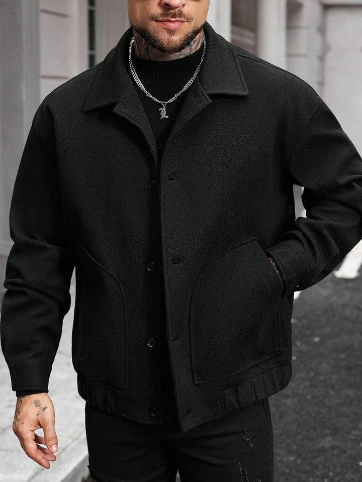 Unisex Casual Jacket Wool Blend Relaxed Fit