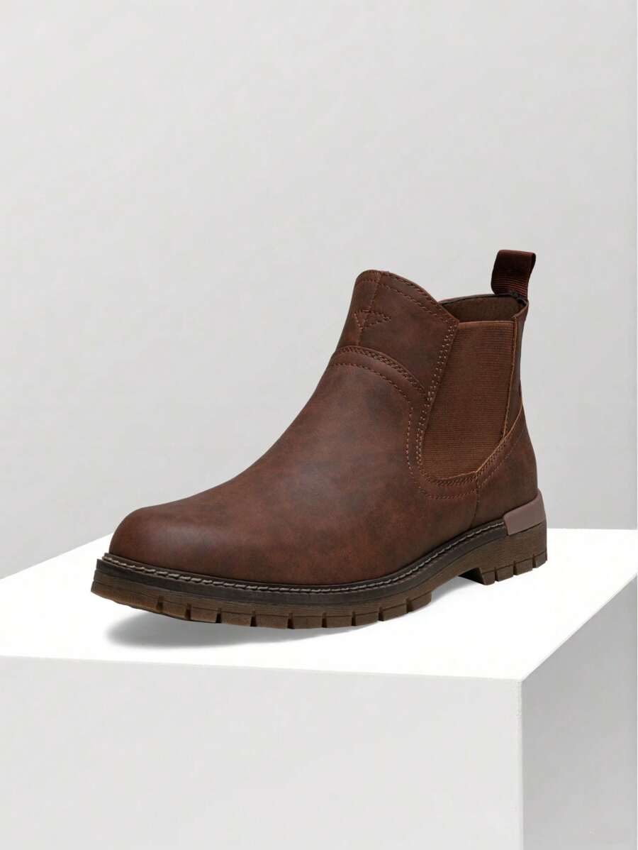 Unisex Chelsea Boots Leather Chunky Sole