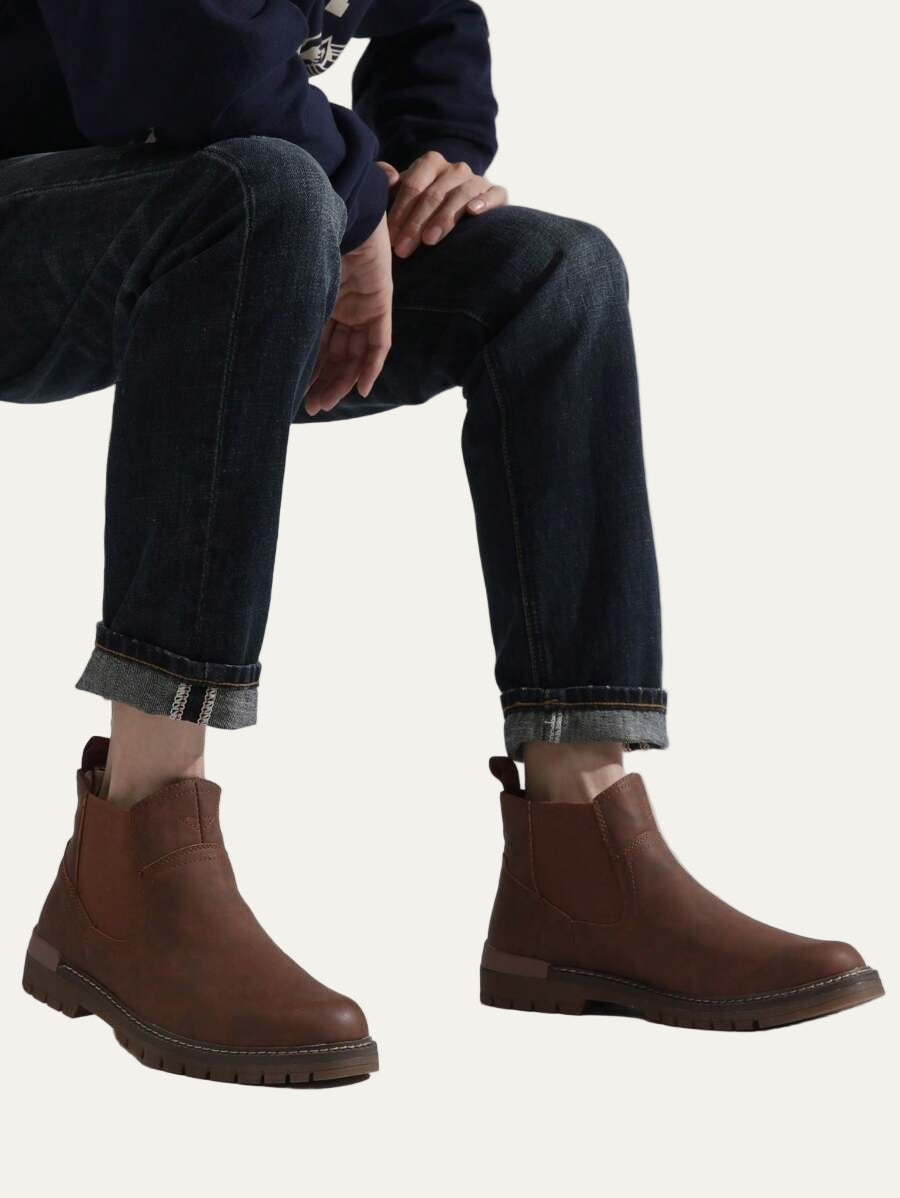 Mens Chelsea Boots Polished Leather Classic Style