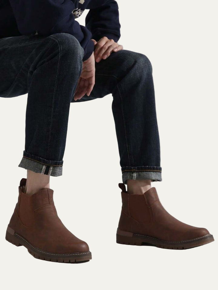 Mens Chelsea Boots Polished Leather Classic Style