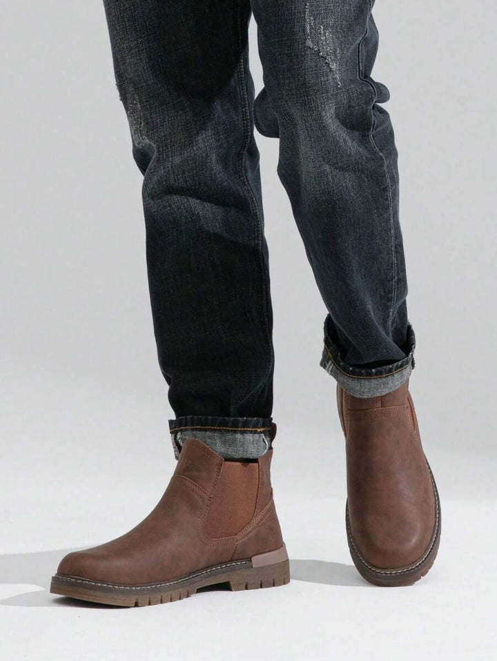 Unisex Chelsea Boots Leather Chunky Sole