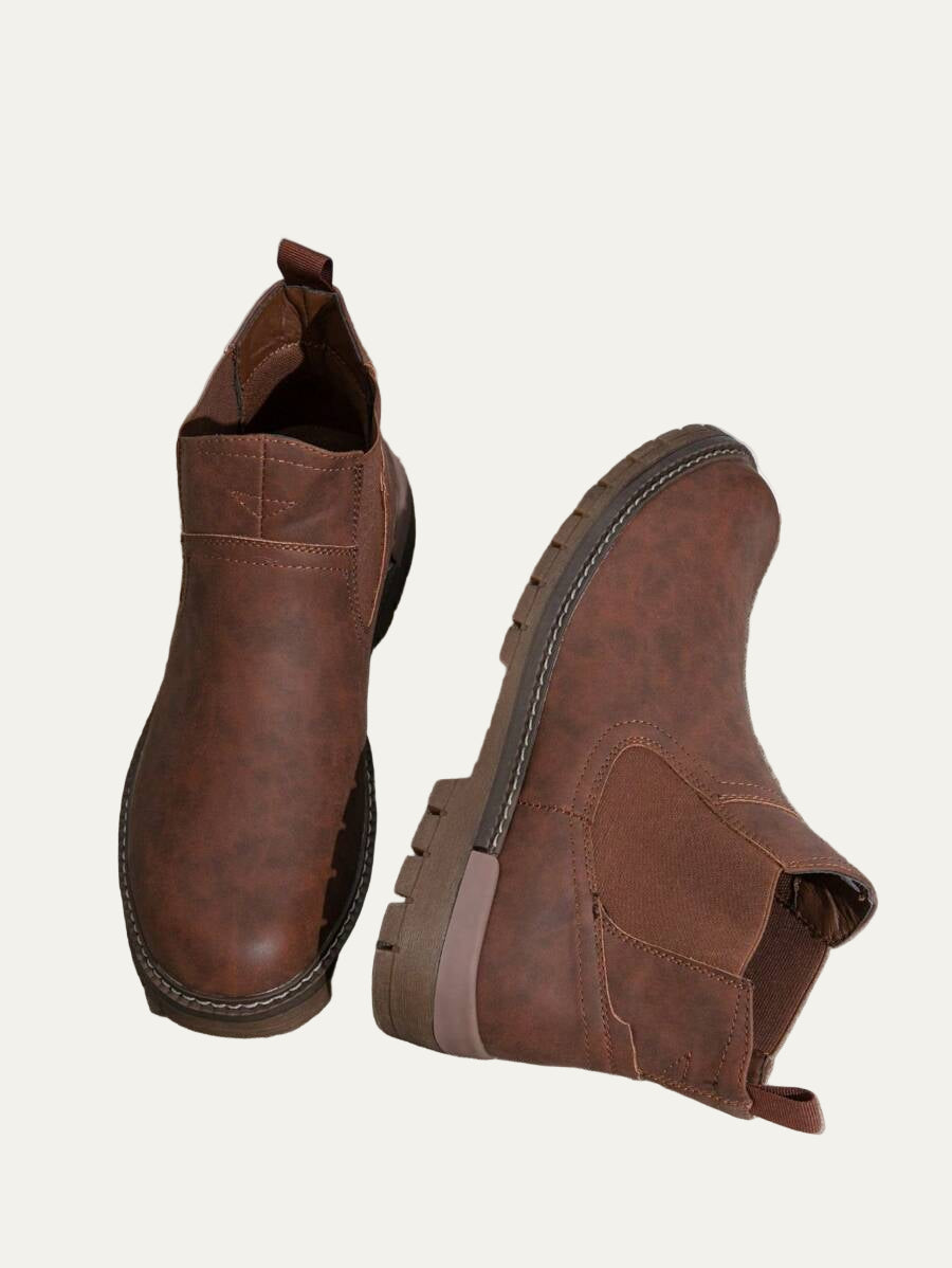 Mens Chelsea Boots Polished Leather Classic Style