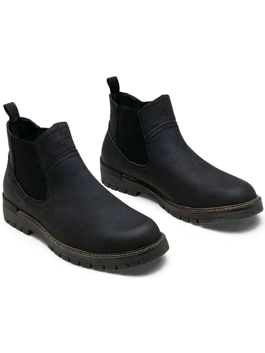 Unisex Chelsea Boots Leather Chunky Sole