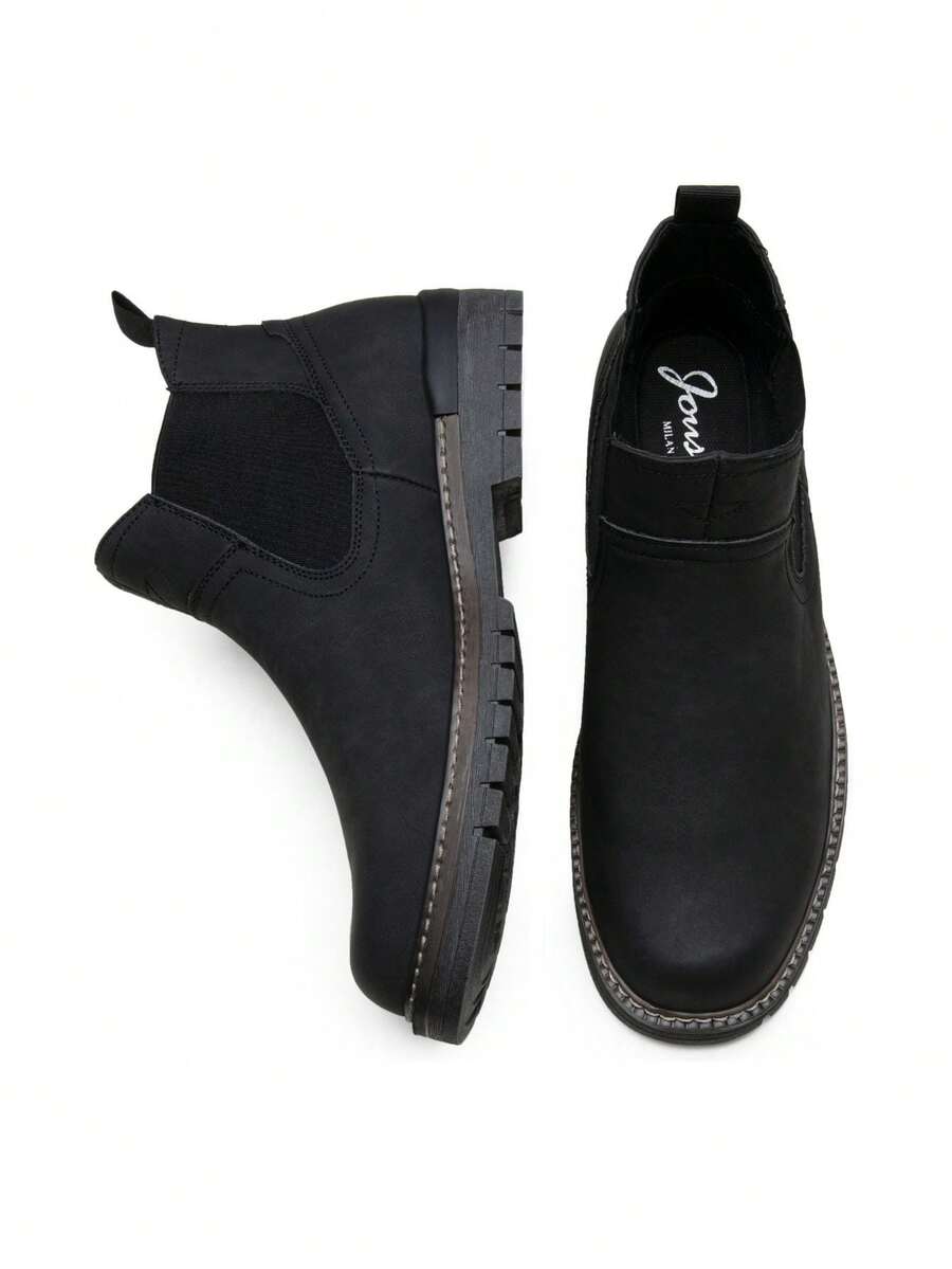 Unisex Chelsea Boots Leather Chunky Sole