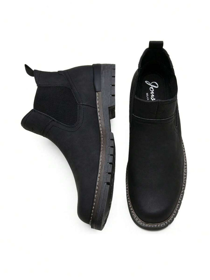 Unisex Chelsea Boots Leather Chunky Sole