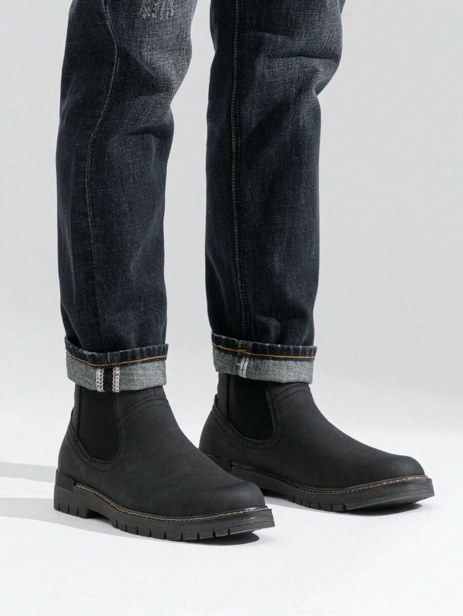 Mens Chelsea Boots Polished Leather Classic Style