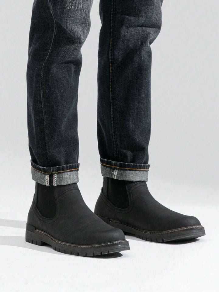 Unisex Chelsea Boots Leather Chunky Sole