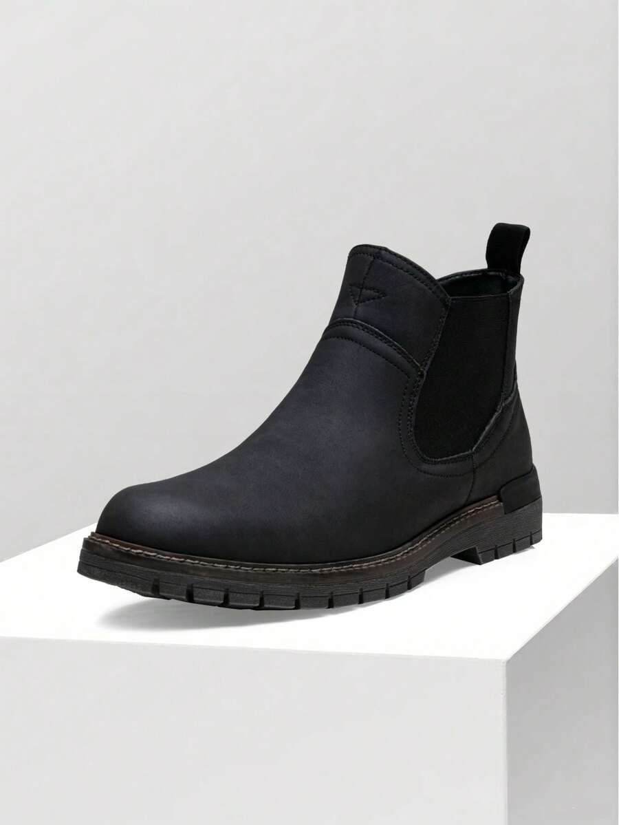 Unisex Chelsea Boots Leather Chunky Sole
