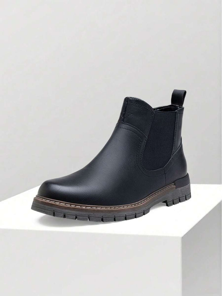 Unisex Chelsea Boots Leather Chunky Sole - BritishMode